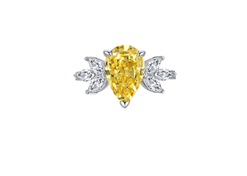 Yellow Pear Cluster Engagement Ring