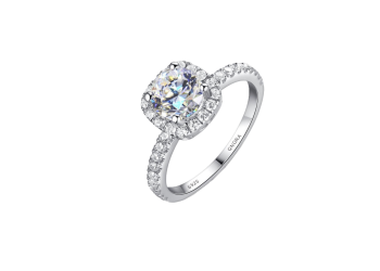 Cushion Halo Engagement Ring