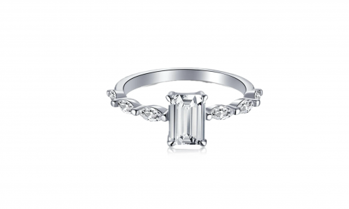 Dainty 1CT Radiant Cut Engagement Ring