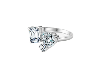 Toi Et Moi Three Stone Engagement Ring