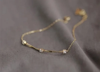 Dainty Twisted Bar CZ Sparkling Bracelet,18K Gold Plated,925 Silver Bracelet